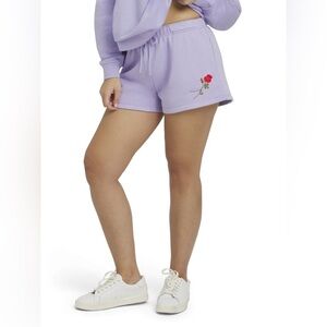 540. MILLS BY MILLIE BOBBY BROWN Embroidered Terry Shorts in Lavender NWT
